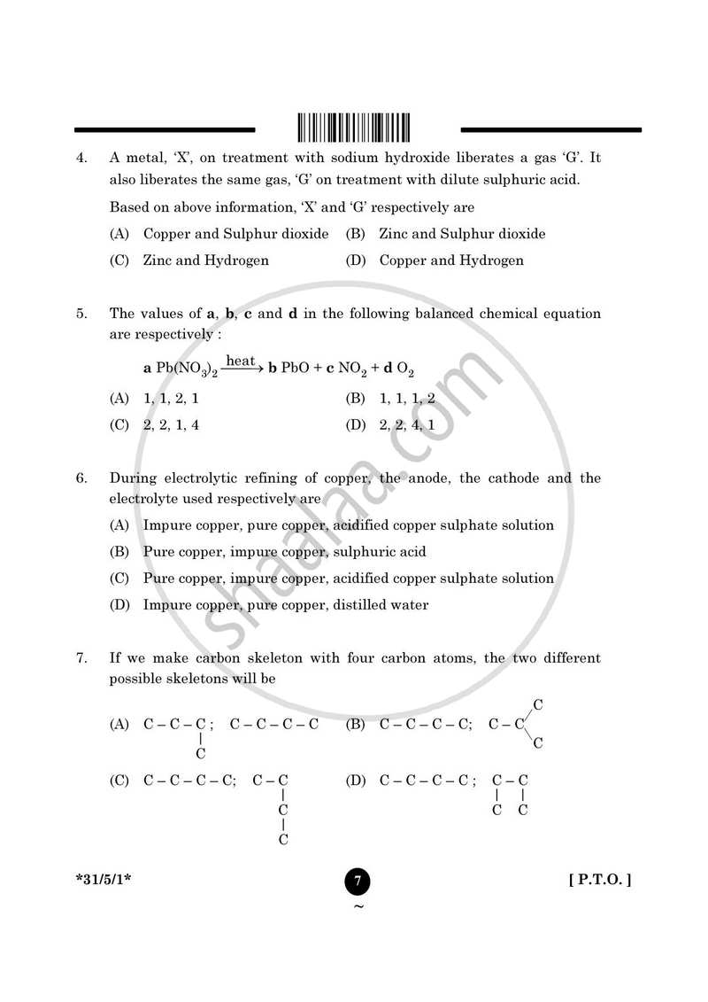 Science 2024-2025 Class 10 - CBSE (Central Board of Secondary Education) question paper with PDF download