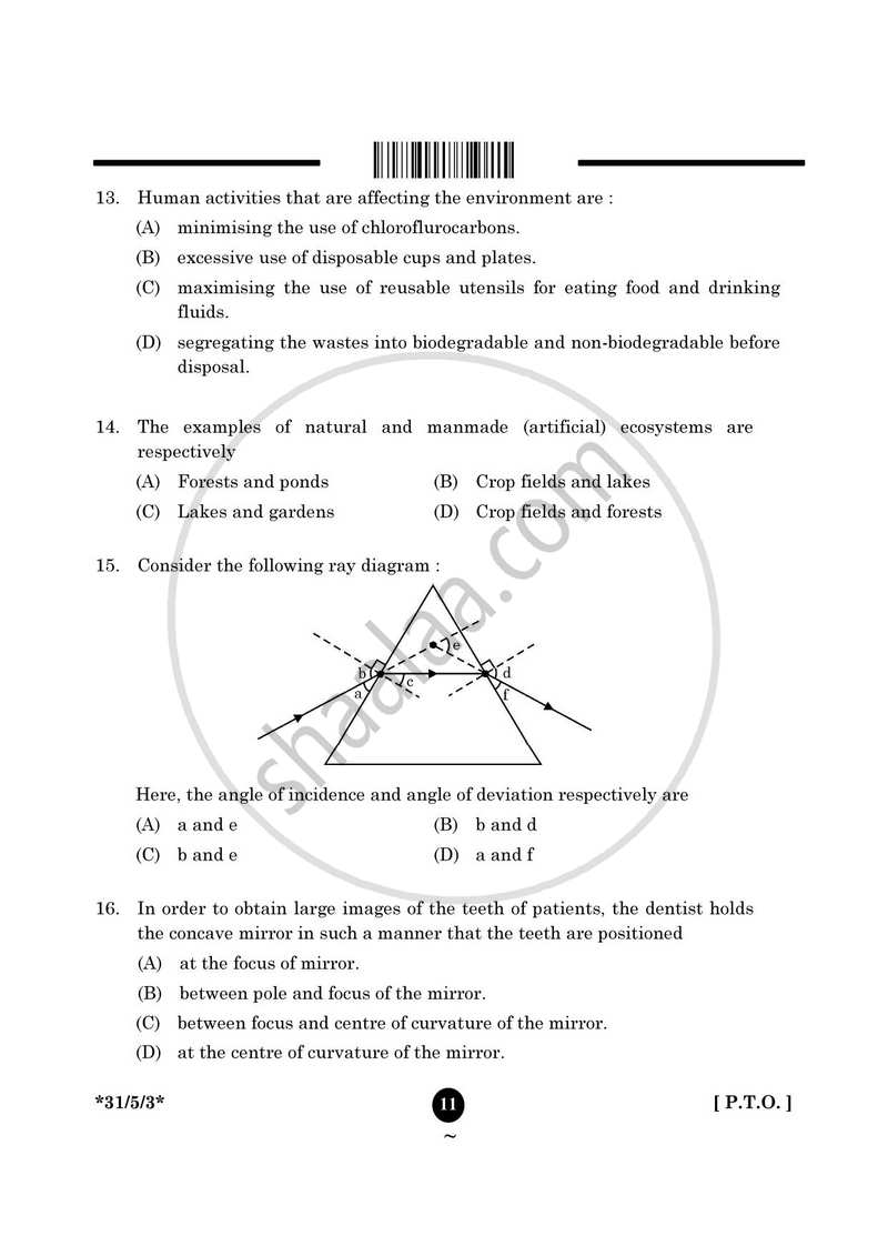 Science 2024-2025 Class 10 - CBSE (Central Board of Secondary Education) question paper with PDF download