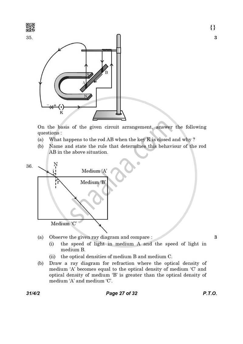 Science 2025-2026 Class 10 - CBSE (Central Board of Secondary Education) question paper with PDF download