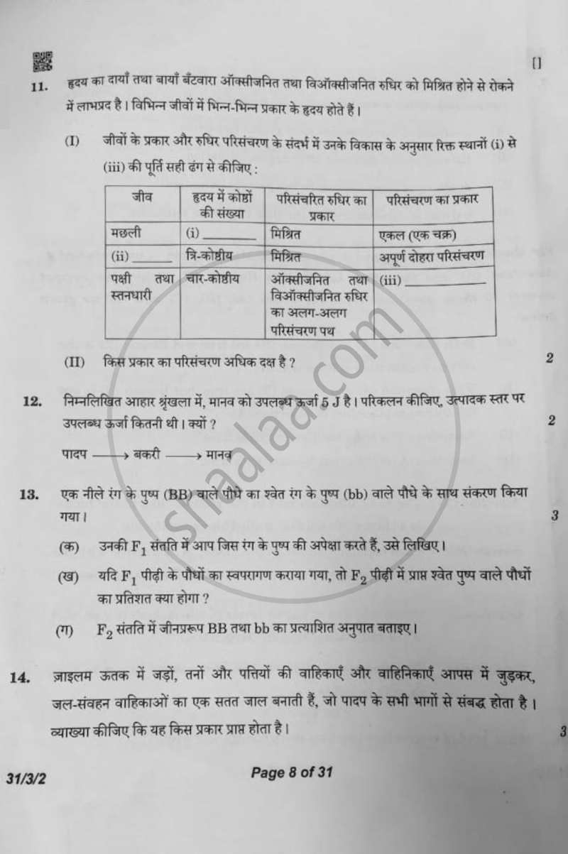 Science (विज्ञान) 2025-2026 Class 10 [कक्षा १०] - CBSE (Central Board of Secondary Education) question paper with PDF download