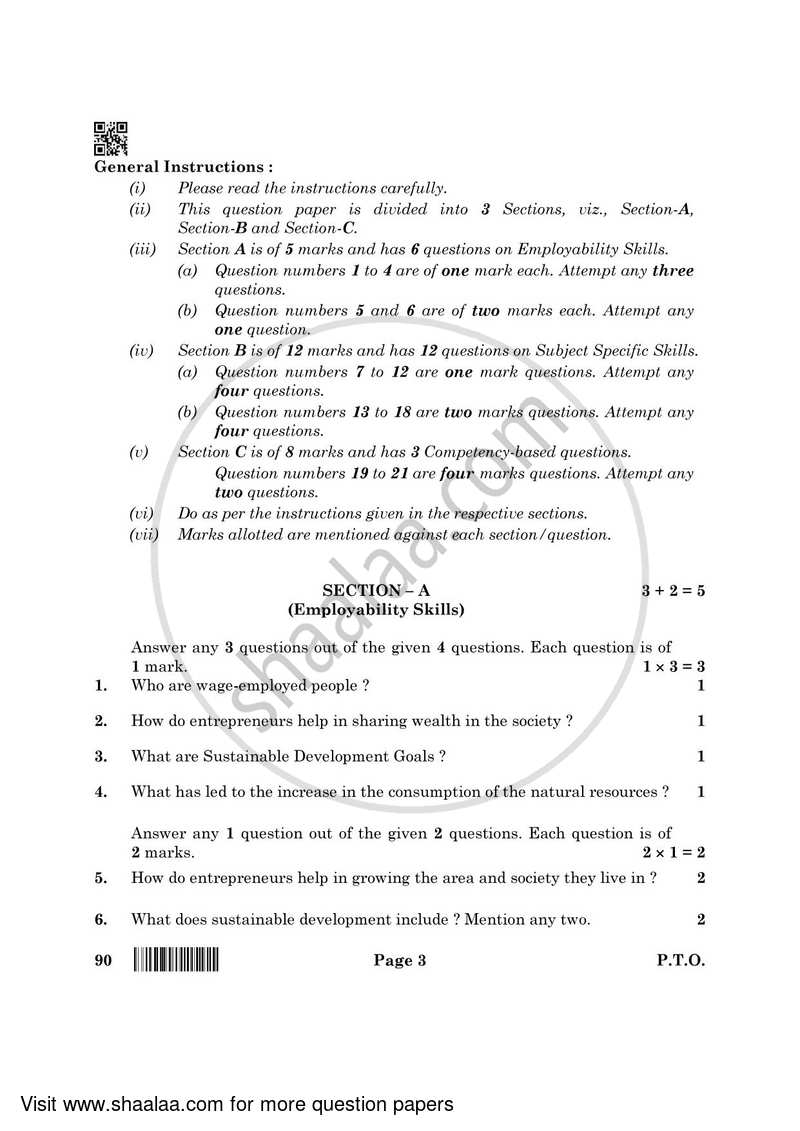 Security 2021-2022 Class 10 - CBSE (Central Board of Secondary Education) question paper with PDF download