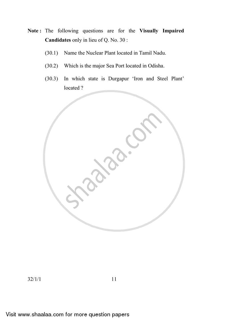 Social Science 2016-2017 Class 10 - CBSE (Central Board of Secondary Education) question paper with PDF download