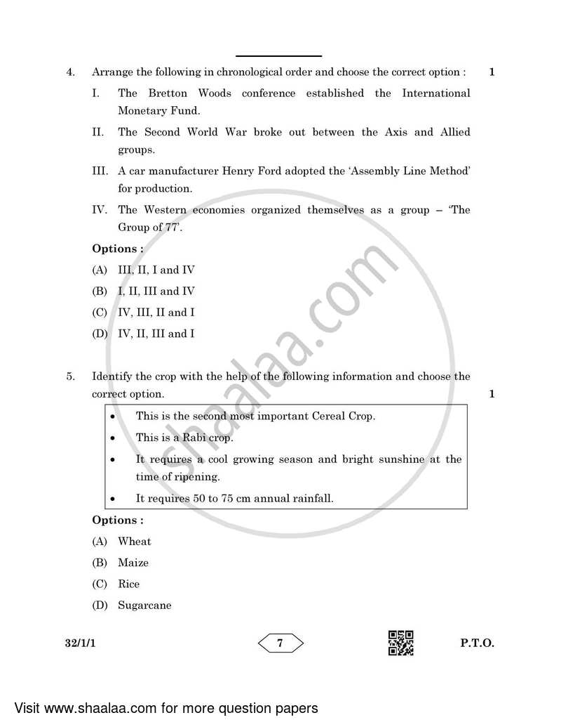 Social Science 2022-2023 Class 10 - CBSE (Central Board of Secondary Education) question paper with PDF download