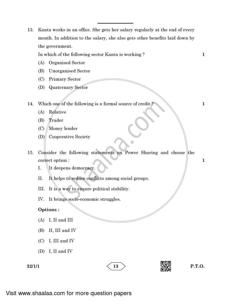 Social Science 2022-2023 Class 10 - CBSE (Central Board of Secondary Education) question paper with PDF download