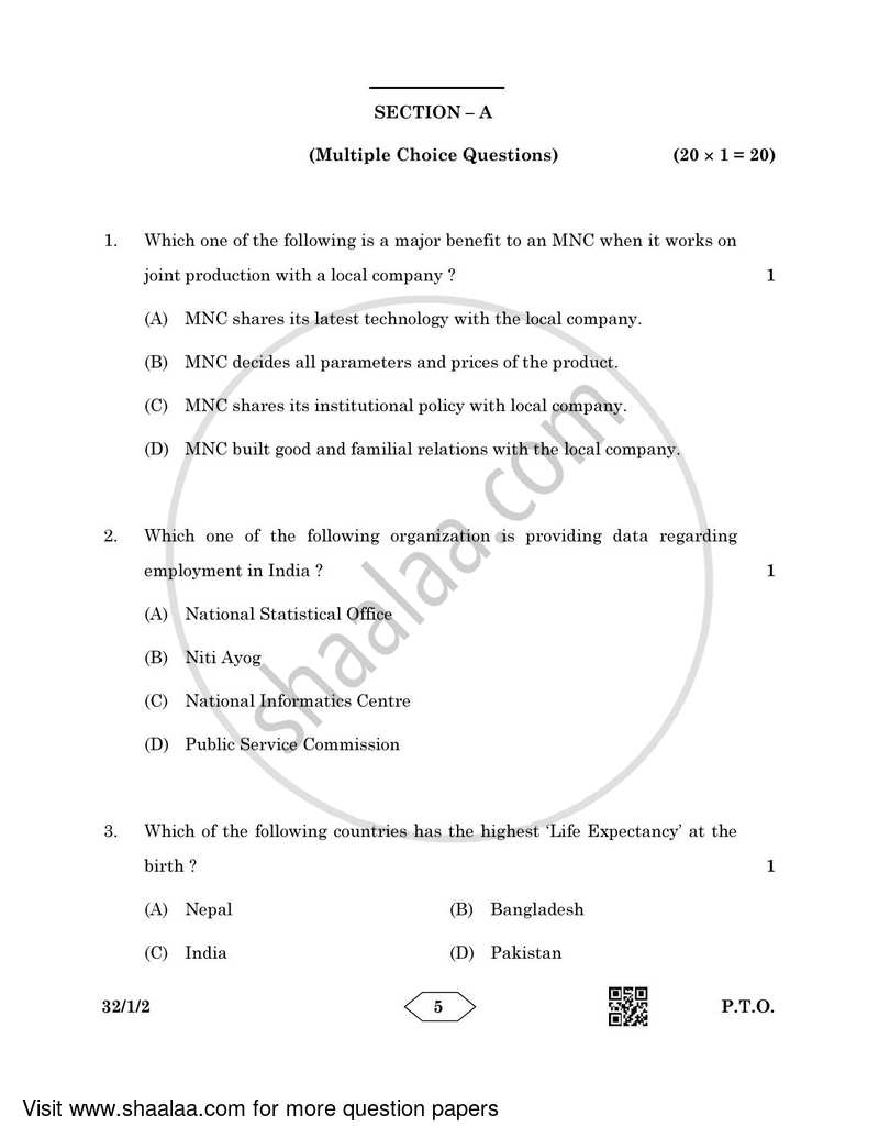Social Science 2022-2023 Class 10 - CBSE (Central Board of Secondary Education) question paper with PDF download