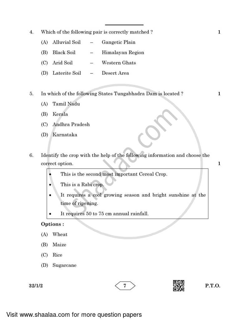 Social Science 2022-2023 Class 10 - CBSE (Central Board of Secondary Education) question paper with PDF download