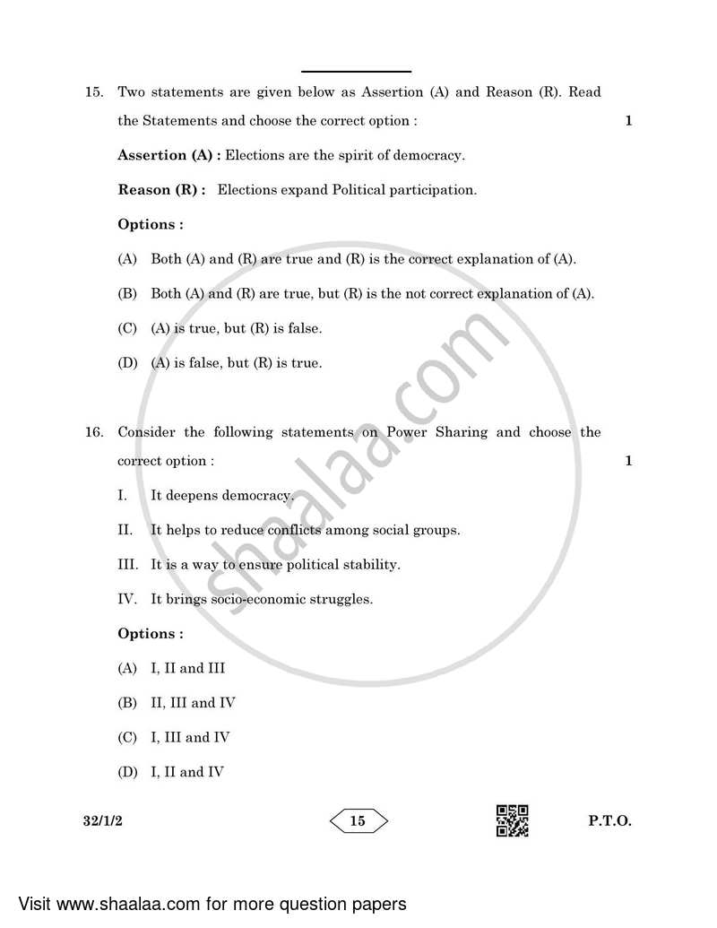 Social Science 2022-2023 Class 10 - CBSE (Central Board of Secondary Education) question paper with PDF download