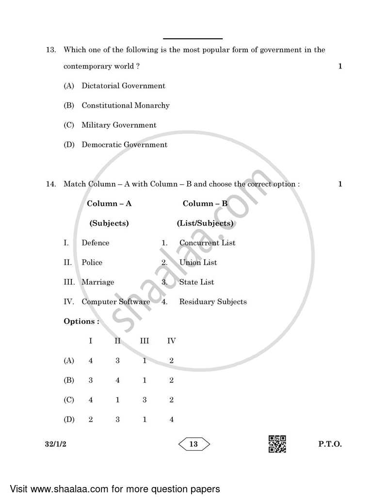 Social Science 2022-2023 Class 10 - CBSE (Central Board of Secondary Education) question paper with PDF download