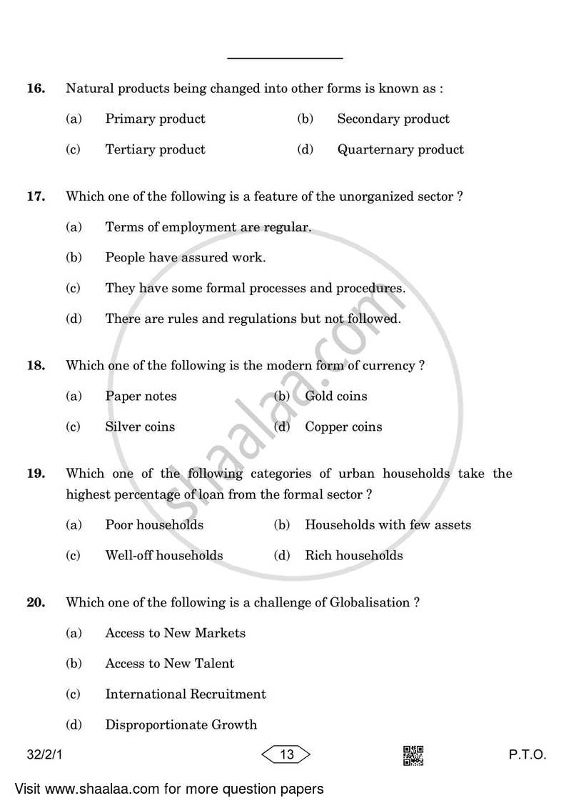 Social Science 2022-2023 Class 10 - CBSE (Central Board of Secondary Education) question paper with PDF download