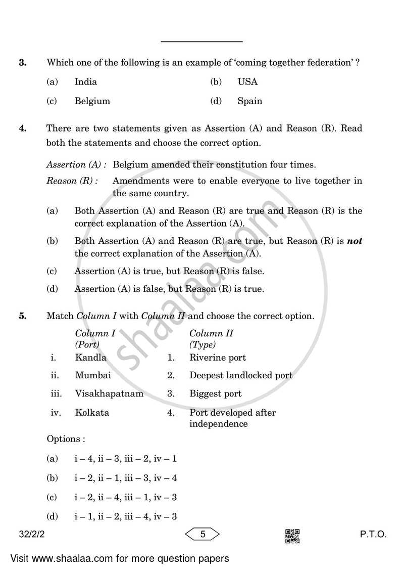 Social Science 2022-2023 Class 10 - CBSE (Central Board of Secondary Education) question paper with PDF download