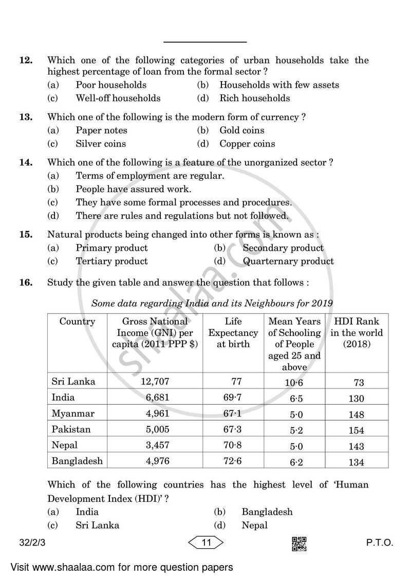 Social Science 2022-2023 Class 10 - CBSE (Central Board of Secondary Education) question paper with PDF download