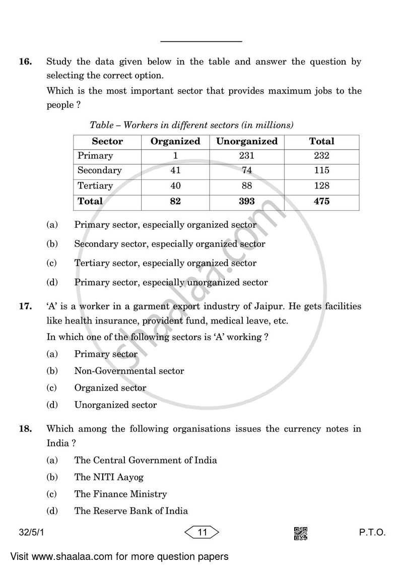 Social Science 2022-2023 Class 10 - CBSE (Central Board of Secondary Education) question paper with PDF download