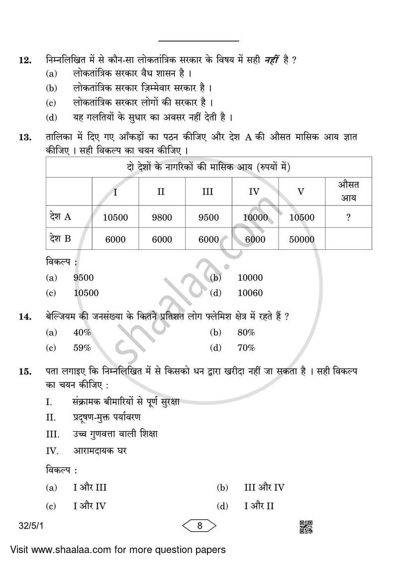 Social Science 2022-2023 Class 10 - CBSE (Central Board of Secondary Education) question paper with PDF download