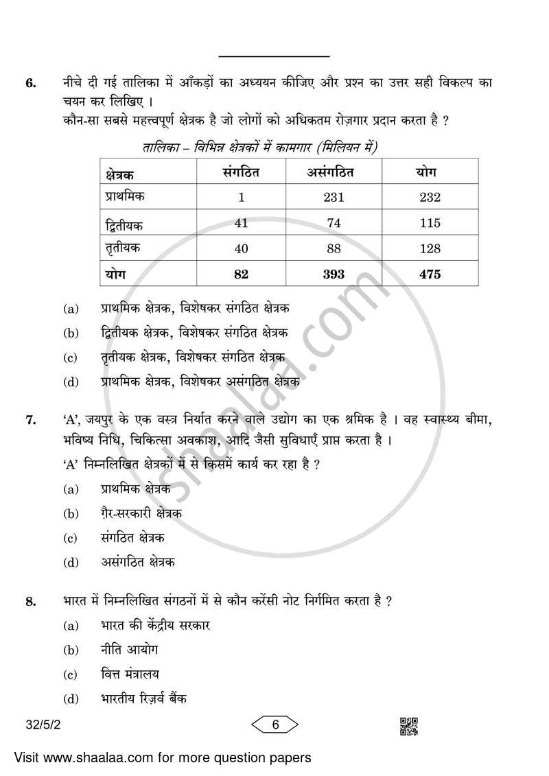 Social Science 2022-2023 Class 10 - CBSE (Central Board of Secondary Education) question paper with PDF download