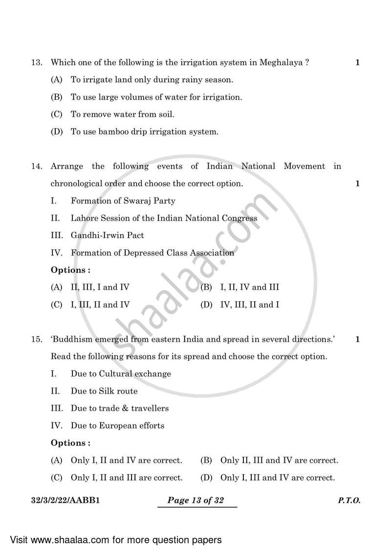 Social Science 2023-2024 Class 10 - CBSE (Central Board of Secondary Education) question paper with PDF download