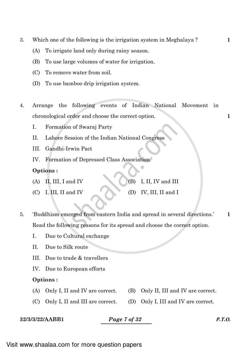 Social Science 2023-2024 Class 10 - CBSE (Central Board of Secondary Education) question paper with PDF download