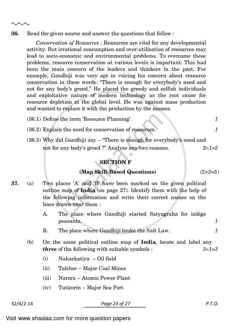 Social Science 2023-2024 Class 10 - CBSE (Central Board of Secondary Education) question paper with PDF download