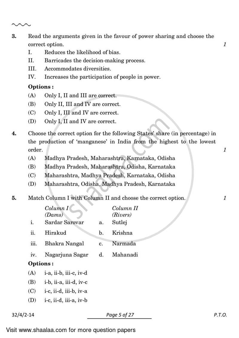 Social Science 2023-2024 Class 10 - CBSE (Central Board of Secondary Education) question paper with PDF download