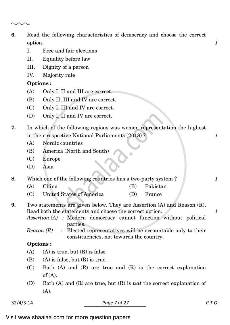 Social Science 2023-2024 Class 10 - CBSE (Central Board of Secondary Education) question paper with PDF download