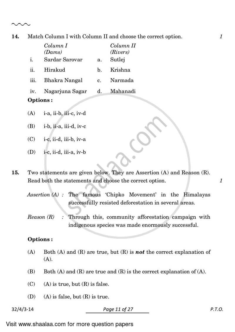 Social Science 2023-2024 Class 10 - CBSE (Central Board of Secondary Education) question paper with PDF download
