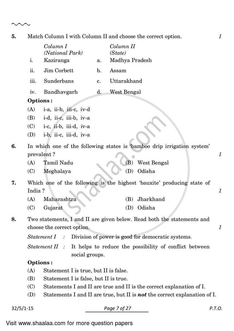 Social Science 2023-2024 Class 10 - CBSE (Central Board of Secondary Education) question paper with PDF download