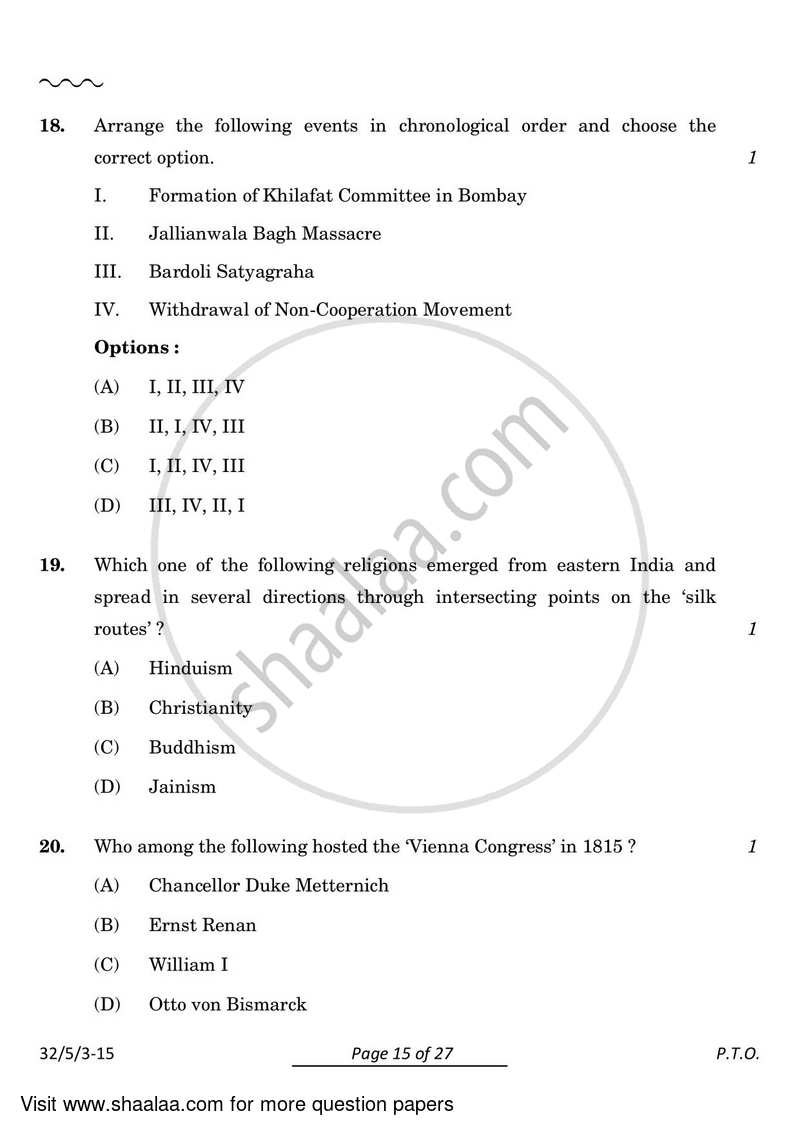Social Science 2023-2024 Class 10 - CBSE (Central Board of Secondary Education) question paper with PDF download