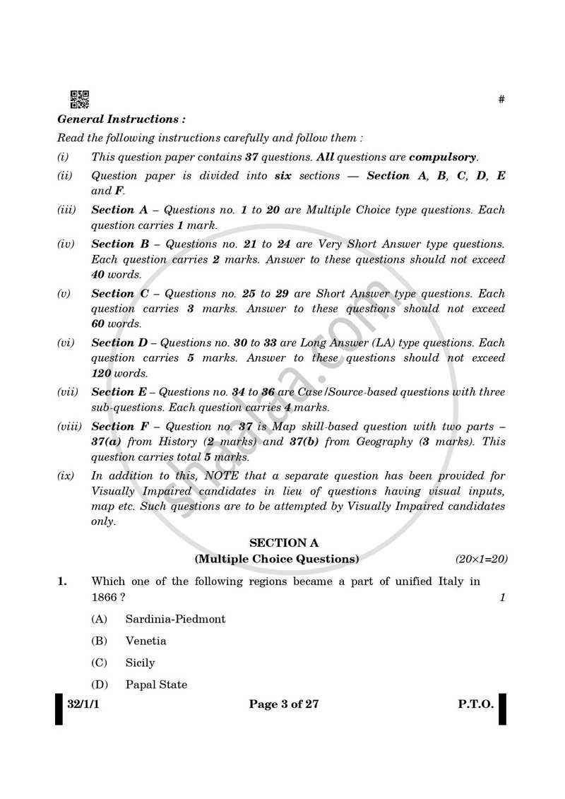 Social Science 2024-2025 Class 10 - CBSE (Central Board of Secondary Education) question paper with PDF download