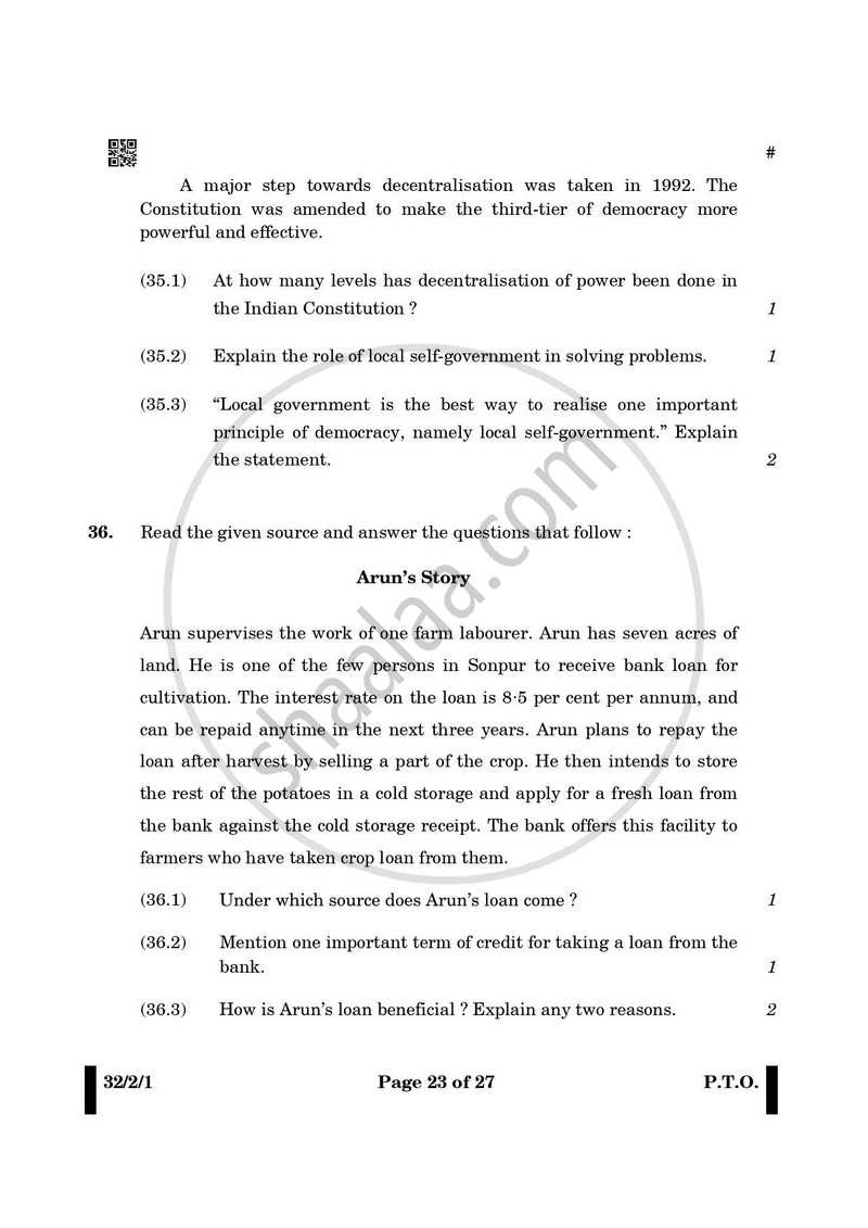 Social Science 2024-2025 Class 10 - CBSE (Central Board of Secondary Education) question paper with PDF download