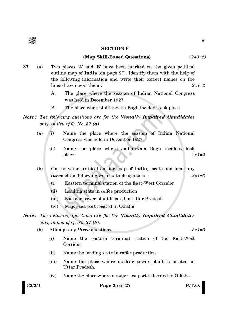 Social Science 2024-2025 Class 10 - CBSE (Central Board of Secondary Education) question paper with PDF download