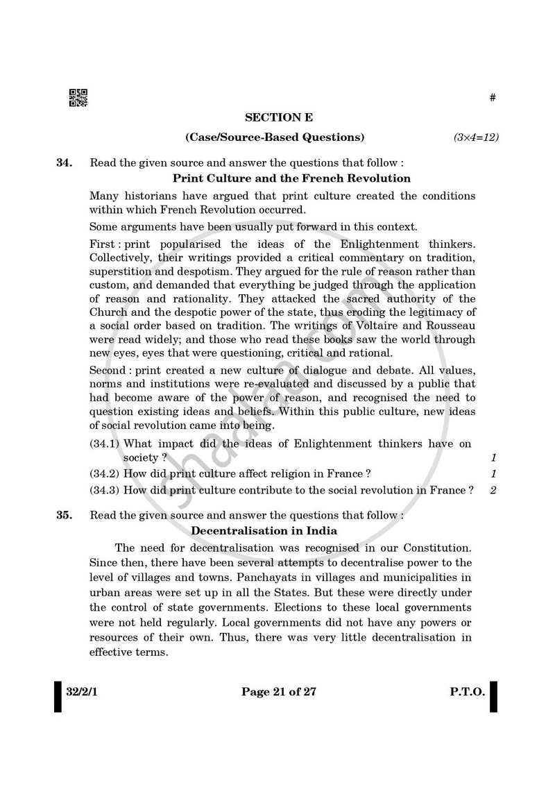 Social Science 2024-2025 Class 10 - CBSE (Central Board of Secondary Education) question paper with PDF download