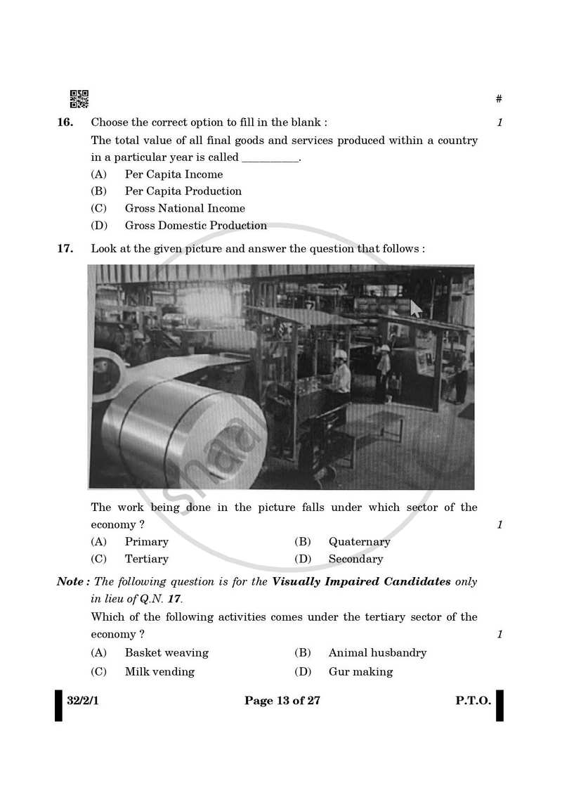 Social Science 2024-2025 Class 10 - CBSE (Central Board of Secondary Education) question paper with PDF download