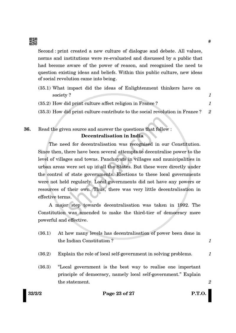 Social Science 2024-2025 Class 10 - CBSE (Central Board of Secondary Education) question paper with PDF download