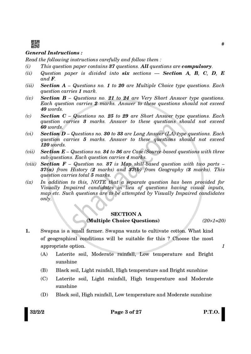 Social Science 2024-2025 Class 10 - CBSE (Central Board of Secondary Education) question paper with PDF download