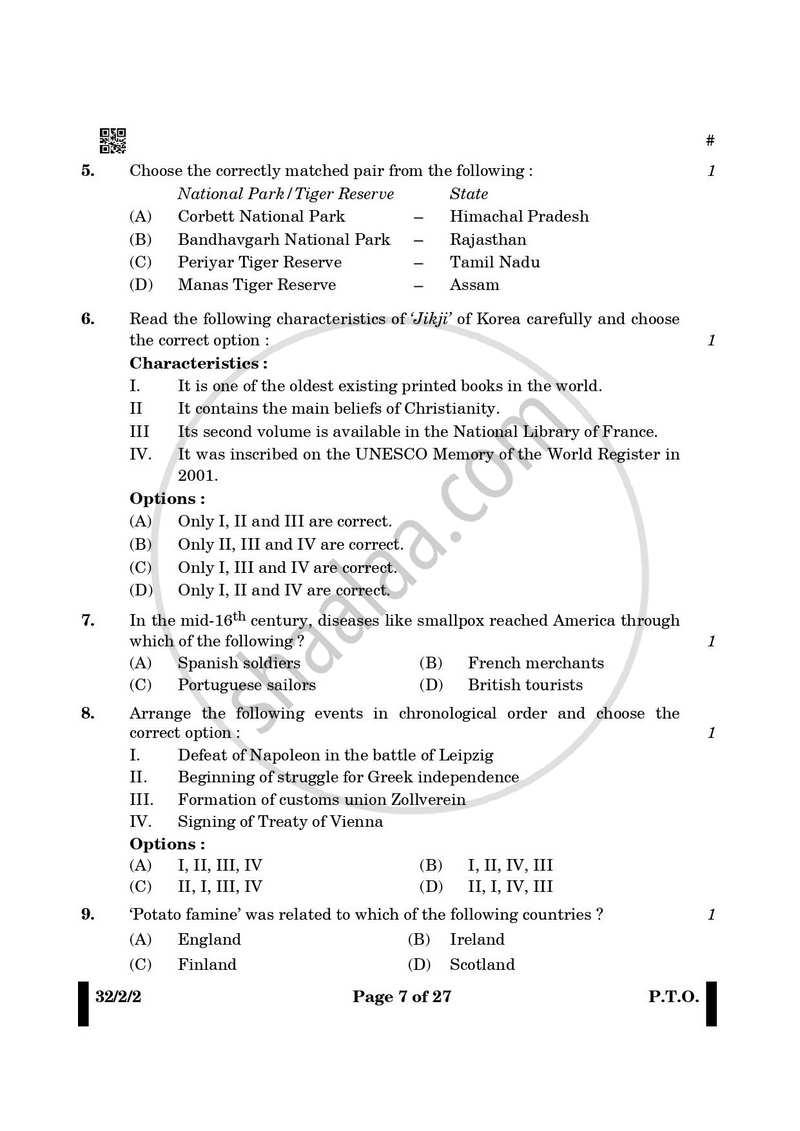 Social Science 2024-2025 Class 10 - CBSE (Central Board of Secondary Education) question paper with PDF download