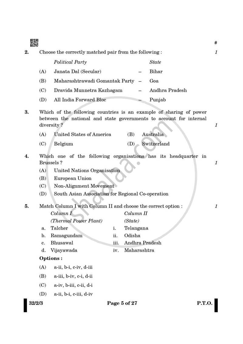 Social Science 2024-2025 Class 10 - CBSE (Central Board of Secondary Education) question paper with PDF download