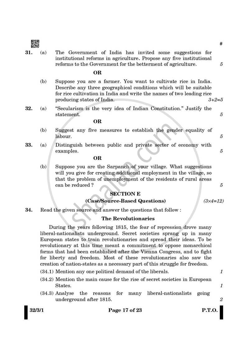 Social Science 2024-2025 Class 10 - CBSE (Central Board of Secondary Education) question paper with PDF download