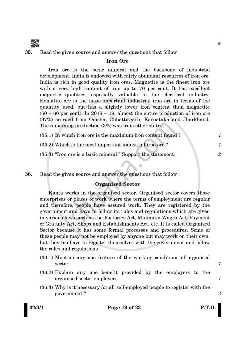 Social Science 2024-2025 Class 10 - CBSE (Central Board of Secondary Education) question paper with PDF download