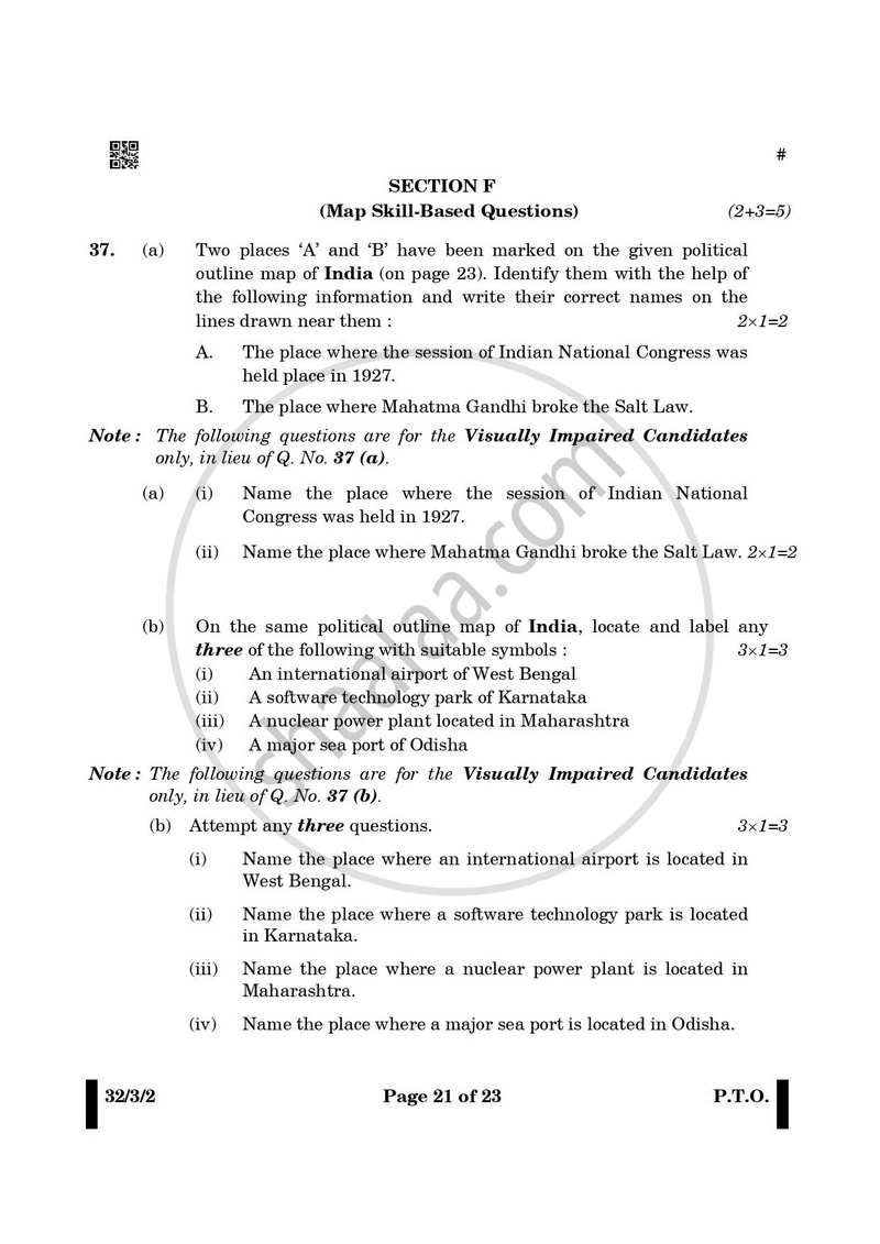 Social Science 2024-2025 Class 10 - CBSE (Central Board of Secondary Education) question paper with PDF download