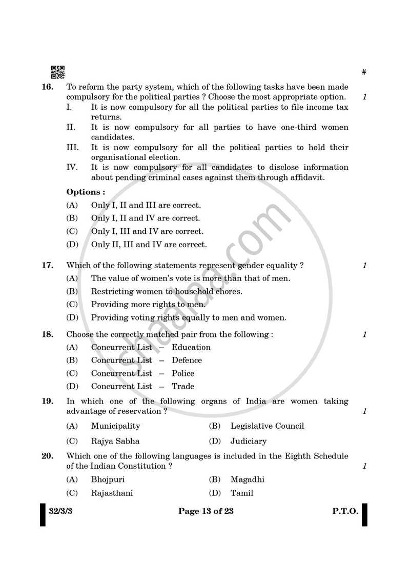 Social Science 2024-2025 Class 10 - CBSE (Central Board of Secondary Education) question paper with PDF download