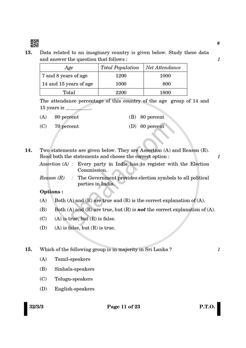 Social Science 2024-2025 Class 10 - CBSE (Central Board of Secondary Education) question paper with PDF download