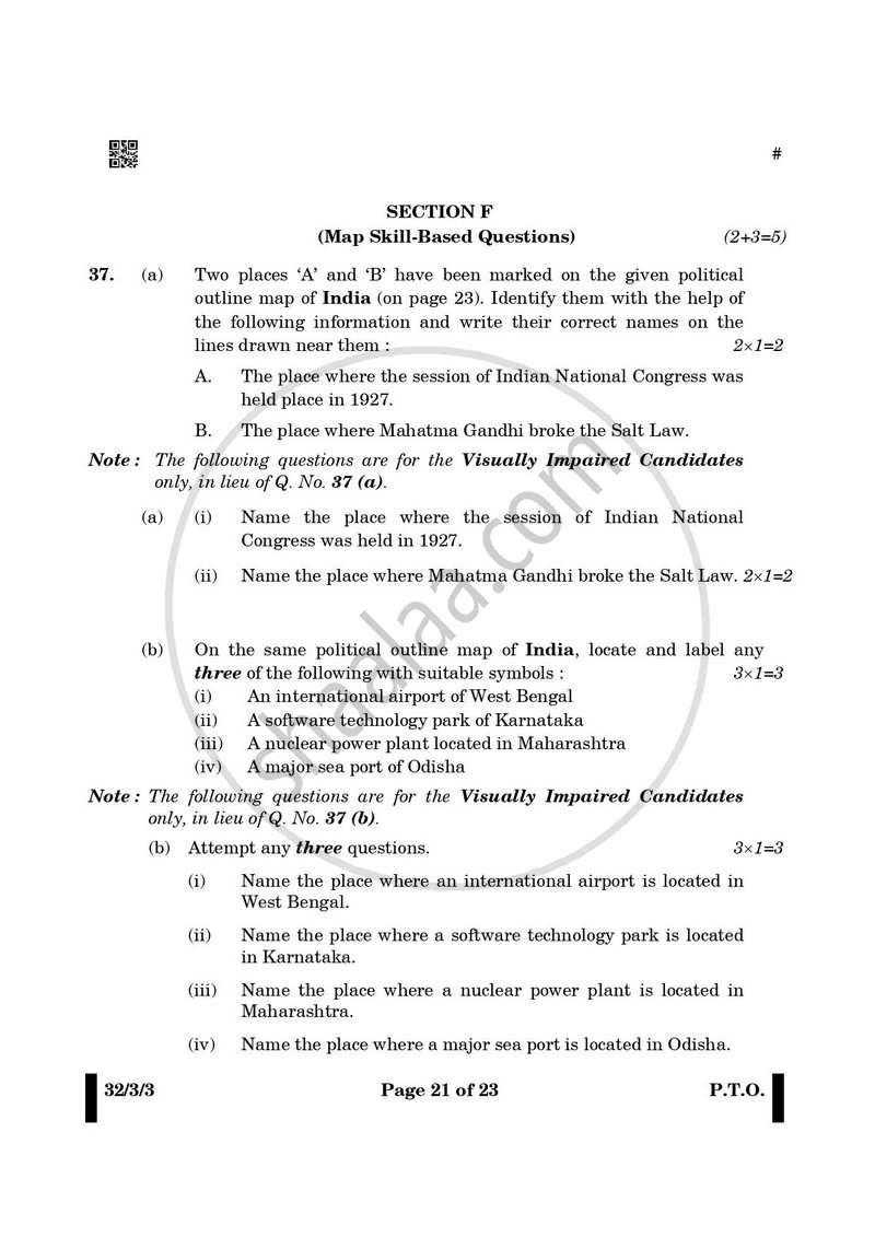 Social Science 2024-2025 Class 10 - CBSE (Central Board of Secondary Education) question paper with PDF download