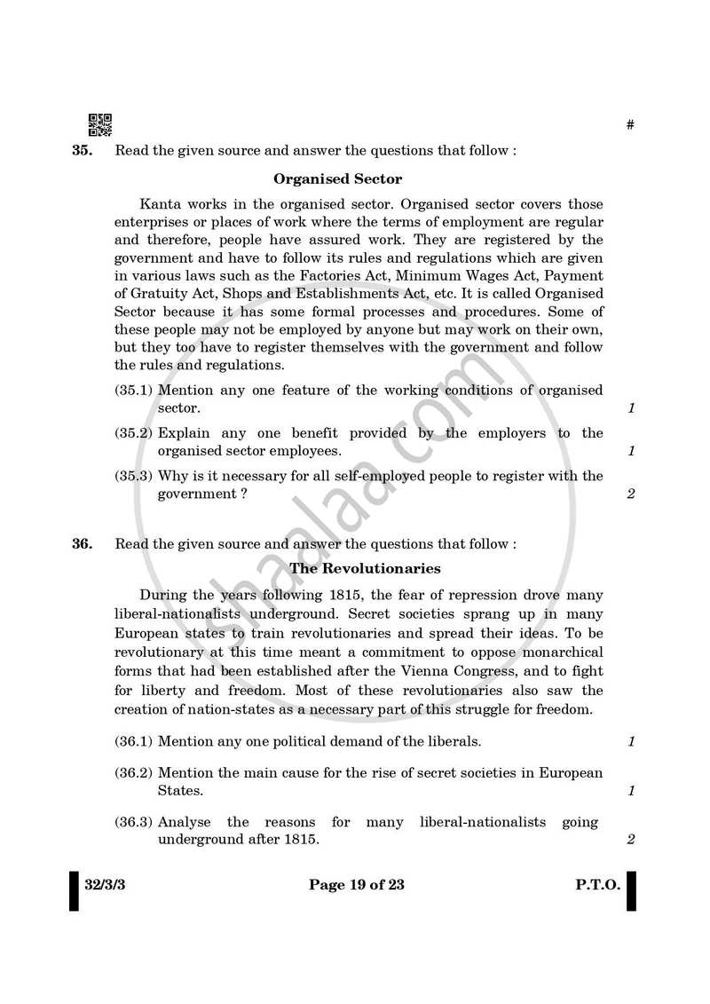 Social Science 2024-2025 Class 10 - CBSE (Central Board of Secondary Education) question paper with PDF download