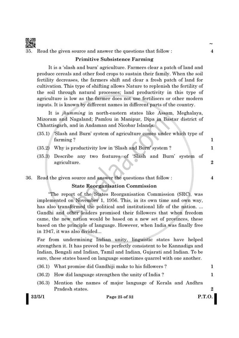 Social Science 2024-2025 Class 10 - CBSE (Central Board of Secondary Education) question paper with PDF download