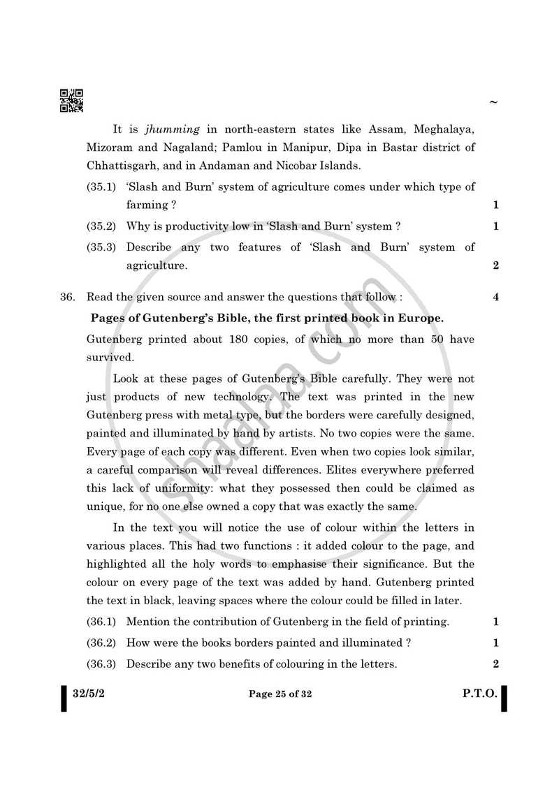 Social Science 2024-2025 Class 10 - CBSE (Central Board of Secondary Education) question paper with PDF download