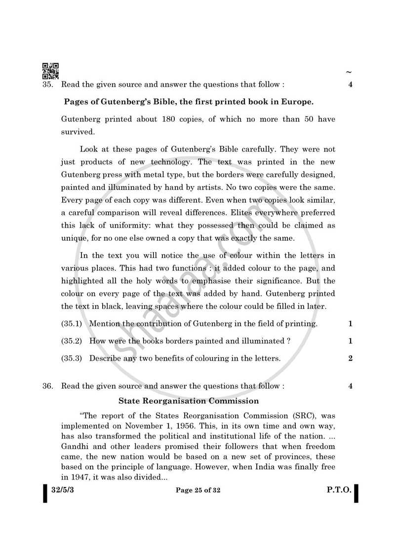 Social Science 2024-2025 Class 10 - CBSE (Central Board of Secondary Education) question paper with PDF download