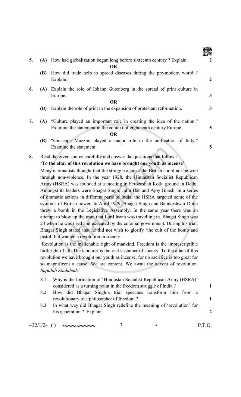 Social Science 2025-2026 Class 10 - CBSE (Central Board of Secondary Education) question paper with PDF download
