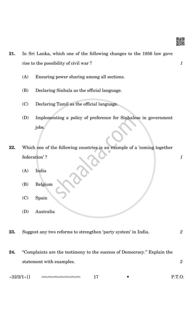 Social Science 2025-2026 Class 10 - CBSE (Central Board of Secondary Education) question paper with PDF download