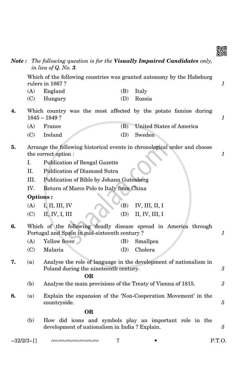 Social Science 2025-2026 Class 10 - CBSE (Central Board of Secondary Education) question paper with PDF download