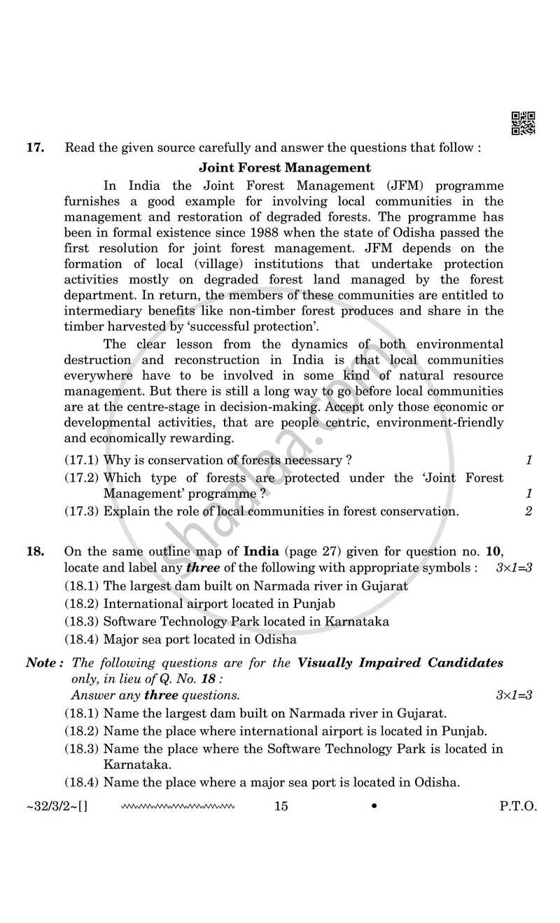 Social Science 2025-2026 Class 10 - CBSE (Central Board of Secondary Education) question paper with PDF download