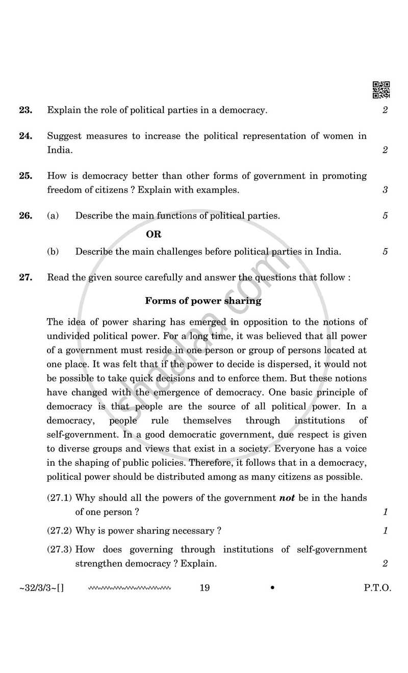 Social Science 2025-2026 Class 10 - CBSE (Central Board of Secondary Education) question paper with PDF download